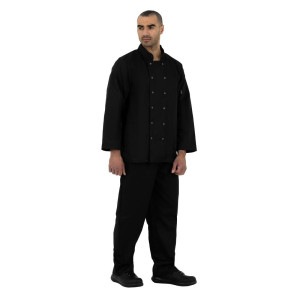 Giacca da cucina unisex nera a maniche lunghe Vegas - Taglia XXL - Whites Chefs Clothing