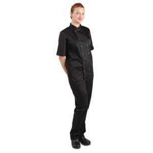 Giacca da cucina unisex nera a maniche corte Vegas - Taglia M - Whites Chefs Clothing - Fourniresto