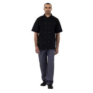 Giacca da cucina unisex nera a maniche corte Vegas - Taglia M - Whites Chefs Clothing - Fourniresto