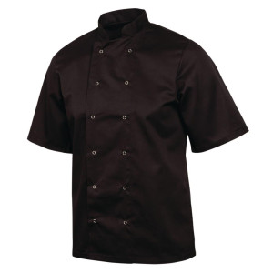 Giacca da cucina unisex nera a maniche corte Vegas - Taglia XXL - Whites Chefs Clothing - Fourniresto