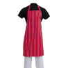 Grembiule Bavaglino a Righe Rosse e Bianche 710 x 970 mm - Abbigliamento da Chef Whites - Fourniresto