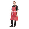 Grembiule Bavaglino a Righe Rosse e Bianche 710 x 970 mm - Abbigliamento da Chef Whites - Fourniresto