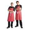 Striped Red and White Bib Apron 710 x 970 mm - Whites Chefs Clothing - Fourniresto