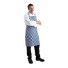 Grembiule Bavaglino A Quadretti Blu E Bianco In Policotone 710 X 970 Mm - Abbigliamento per Chef Whites - Fourniresto