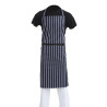 Extra Long Striped Navy Blue and White Bib Apron Without Pocket - Whites Chefs Clothing - Fourniresto