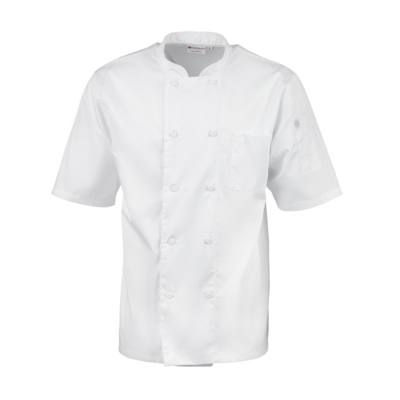 White Montreal Cool Vent Unisex Chef Jacket - Size L - Chef Works - Fourniresto