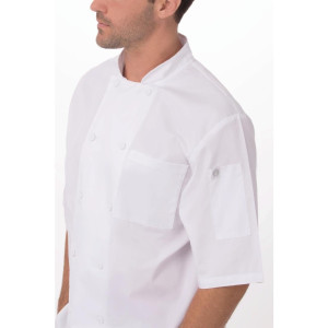 White Montreal Cool Vent Unisex Chef Jacket - Size L - Chef Works - Fourniresto