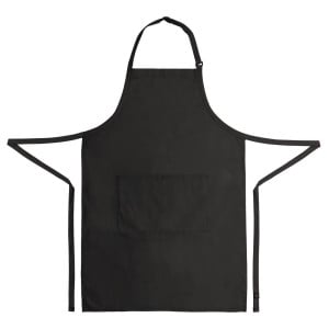 Grembiule Bavaglino Nero con Tasche e Collo Regolabile - Chef Works - Fourniresto