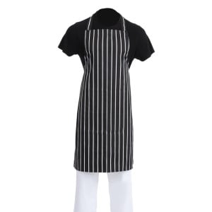 Grembiule da cucina a righe nero e bianco 760 x 970 mm - Abbigliamento da chef bianco - Fourniresto