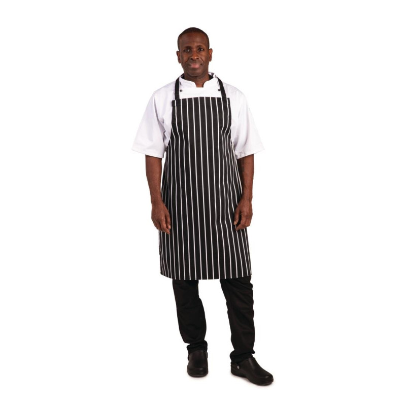 Grembiule nero con pettorina chef/camerieri cm 96x105 - Isacco