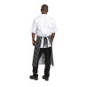 White and Black Striped Kitchen Apron 760 x 970 mm - Whites Chefs Clothing - Fourniresto