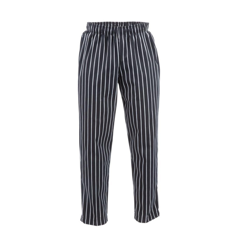 Pantaloni da cucina unisex a righe nere e bianche - Taglia XL - Chef Works - Fourniresto