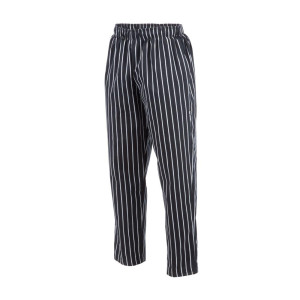 Pantaloni da cucina unisex a righe nere e bianche - Taglia XL - Chef Works - Fourniresto