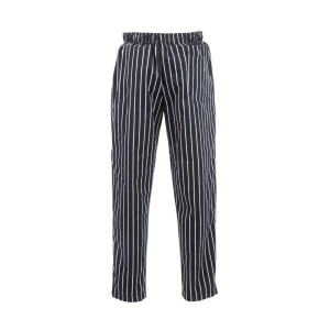 Pantaloni da cucina unisex a righe nere e bianche - Taglia XL - Chef Works - Fourniresto