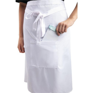 Grembiule da cameriere standard bianco 1000 x 700 mm - Abbigliamento da chef Whites - Fourniresto