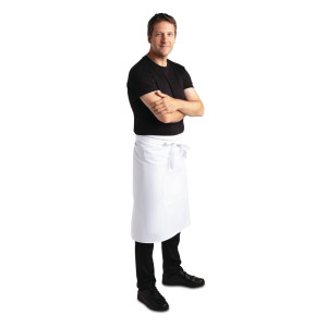 Grembiule da cameriere standard bianco 1000 x 700 mm - Abbigliamento da chef Whites - Fourniresto