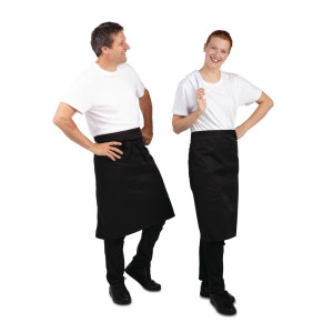 Grembiule da cameriere standard nero 1000 x 700 mm - Whites Chefs Clothing - Fourniresto