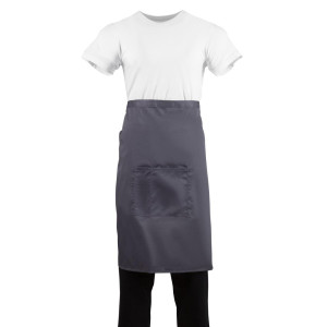 Grembiule da cameriere grigio antracite in policotone 1000 x 700 mm - Whites Chefs Clothing - Fourniresto