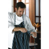 Grembiule Bavaglino Tessuto Premium a Righe Blu Navy e Bianche - Chef Works - Fourniresto