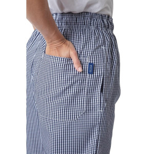 Unisex Vegas Kitchen Pants in Small Blue and White Checks - Size XXL - Whites Chefs Clothing - Fourniresto