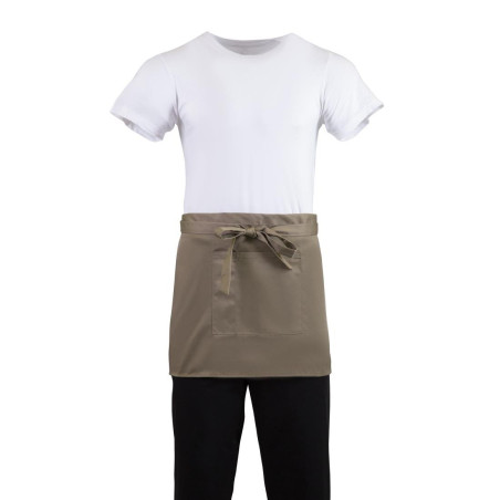 Tablier de Serveur Court Marron Clair en Polycoton 373 x 750 mm - Whites Chefs Clothing - Fourniresto