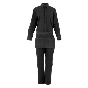 Black Memphis Cotton Lemonade Apron 585 x 305 mm - Chef Works - Fourniresto