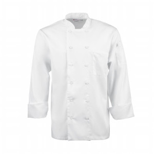 Giacca da cucina unisex bianca a maniche lunghe Calgary - Taglia S - Chef Works - Fourniresto