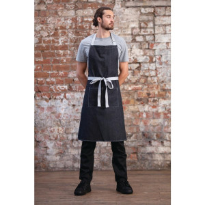 Grembiule Bavaglino Denim Nero Southside in Policotone 700 x 1000 mm - Whites Chefs Clothing - Fourniresto