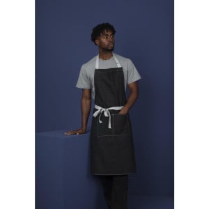 Grembiule Bavaglino Denim Nero Southside in Policotone 700 x 1000 mm - Whites Chefs Clothing - Fourniresto