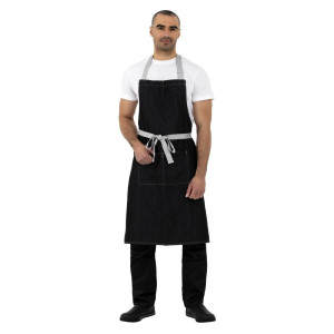 Grembiule Bavaglino Denim Nero Southside in Policotone 700 x 1000 mm - Whites Chefs Clothing - Fourniresto