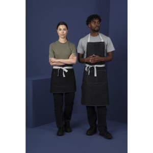 Grembiule da cameriere corto in denim nero Southside 400 x 760 mm - Whites Chefs Clothing - Fourniresto