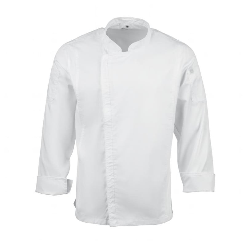 Veste de Cuisine Mixte à Fermeture Eclair Blanche Hartford - Taille M - Chef Works - Fourniresto