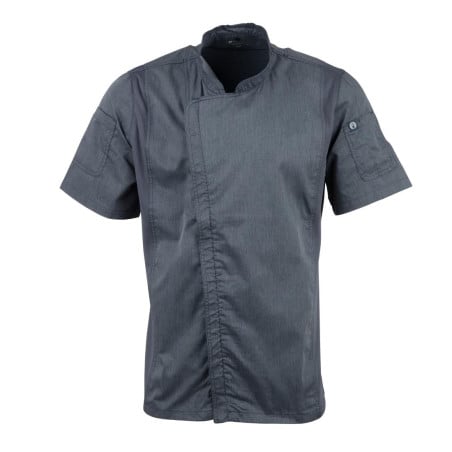 Giacca da cucina unisex a maniche corte con zip blu inchiostro - Taglia M - Chef Works - Fourniresto