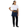 Blue Denim Server Apron with Ochre Cotton Belt 700 x 430 mm - Whites Chefs Clothing - Fourniresto