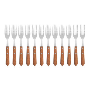 Meat Fork with Wooden Handle 200 mm - Set of 12 - Olympia - Fourniresto