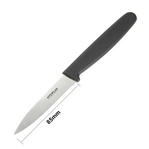 Coltello da ufficio nero lama diritta 7,5 cm - Hygiplas - Fourniresto