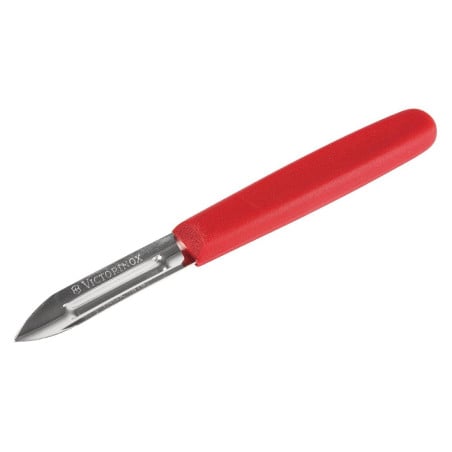 Sbucciatore con manico in nylon rosso doppia lama - Victorinox - Fourniresto