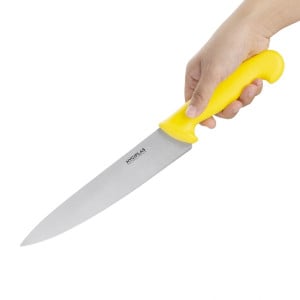 Coltello da cucina giallo lama 21,5 cm - Hygiplas - Fourniresto