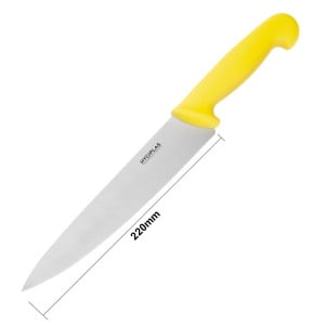 Coltello da cucina giallo lama 21,5 cm - Hygiplas - Fourniresto