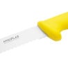 Coltello per tagliare giallo lama dentata 25,5 cm - Hygiplas - Fourniresto