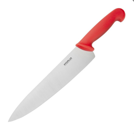 Coltello da cucina rosso lama 25,5 cm - Hygiplas - Fourniresto