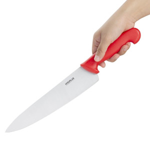 Coltello da cucina rosso lama 25,5 cm - Hygiplas - Fourniresto