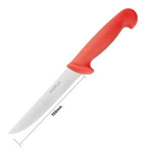 Coltello per disossare lama rigida rossa da 15 cm - Hygiplas - Fourniresto