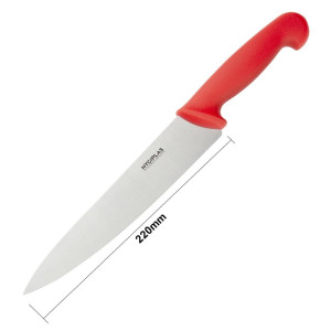 Coltello da cucina rosso lama 21,5 cm - Hygiplas - Fourniresto