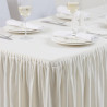 Rectangular fringed ecru tablecloth and underskirt 750 x 1820 mm - FourniResto - Fourniresto