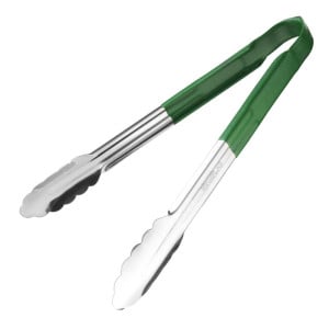 Pinza da servizio verde in acciaio inossidabile 300 mm - Vogue - Fourniresto