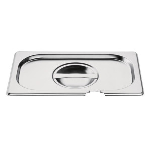 Coperchio in acciaio inox GN 1/4 con tacca - Vogue - Fourniresto