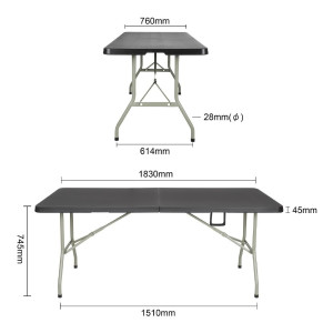 Tavolo pieghevole nero al centro 180 cm - Bolero - Fourniresto