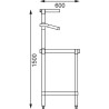 Tavolo di preparazione in acciaio inossidabile con supporto per vaschette GN 1200 x 600 mm - Vogue - Fourniresto