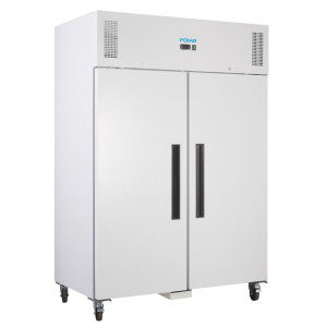 White 2/1 Double Door 1200 L Positive Refrigerated Cabinet - Polar - Fourniresto